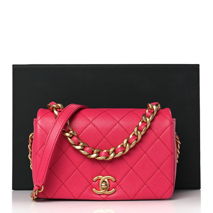 Chanel Caviar Quilted Small Fashion Therapy Flap Bag Dark Pink 10 of 10