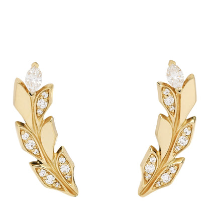 Tiffany 18K Yellow Gold Diamond Victoria Vine Climber Earrings 1 of 5