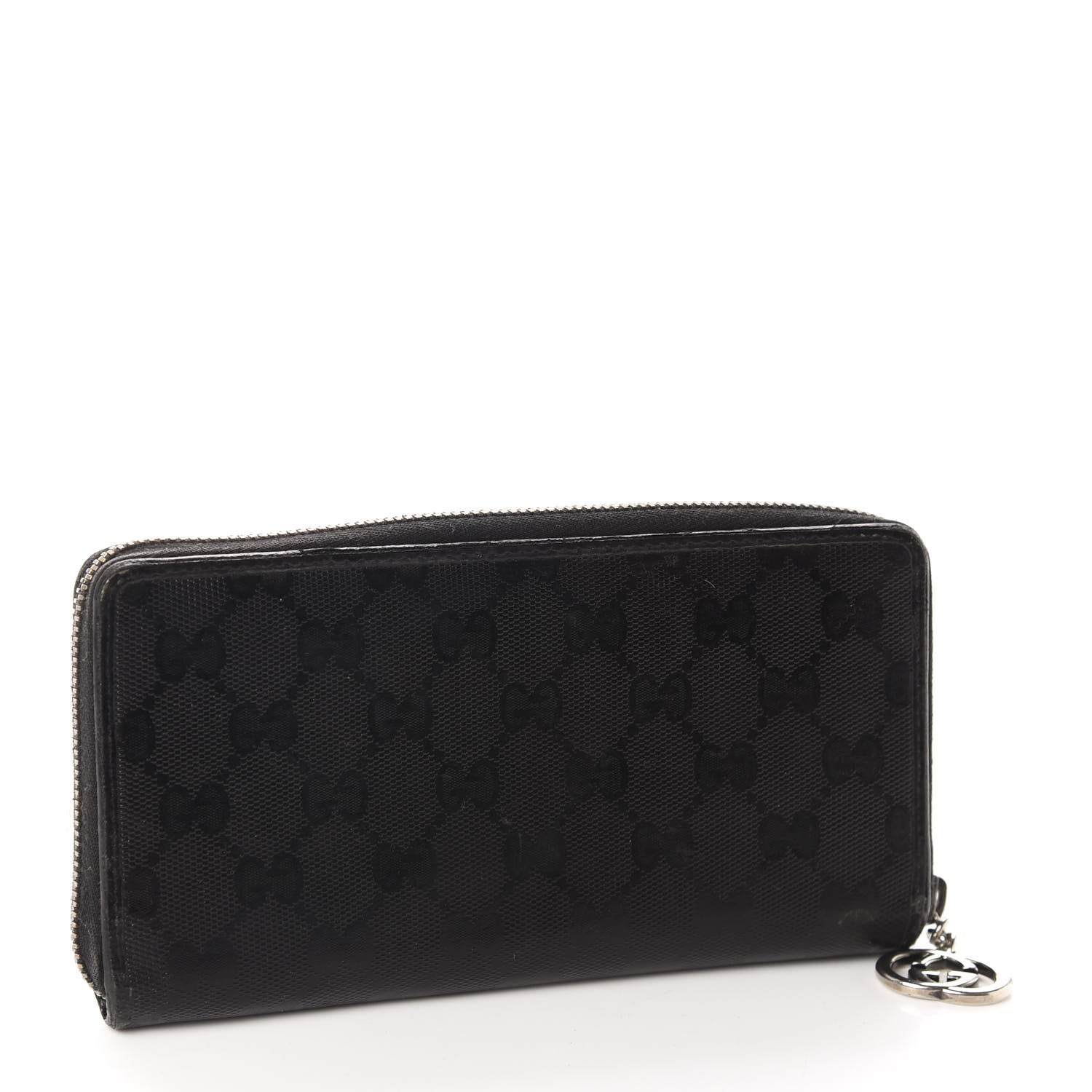 Gucci Imprime Monogram GG Pierce Zip Around Wallet Black 3 of 8