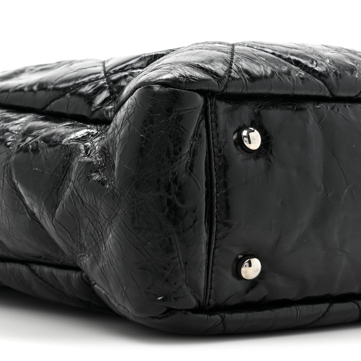 Glazed Calfskin Quilted Tweed Portobello Tote Black Multicolor