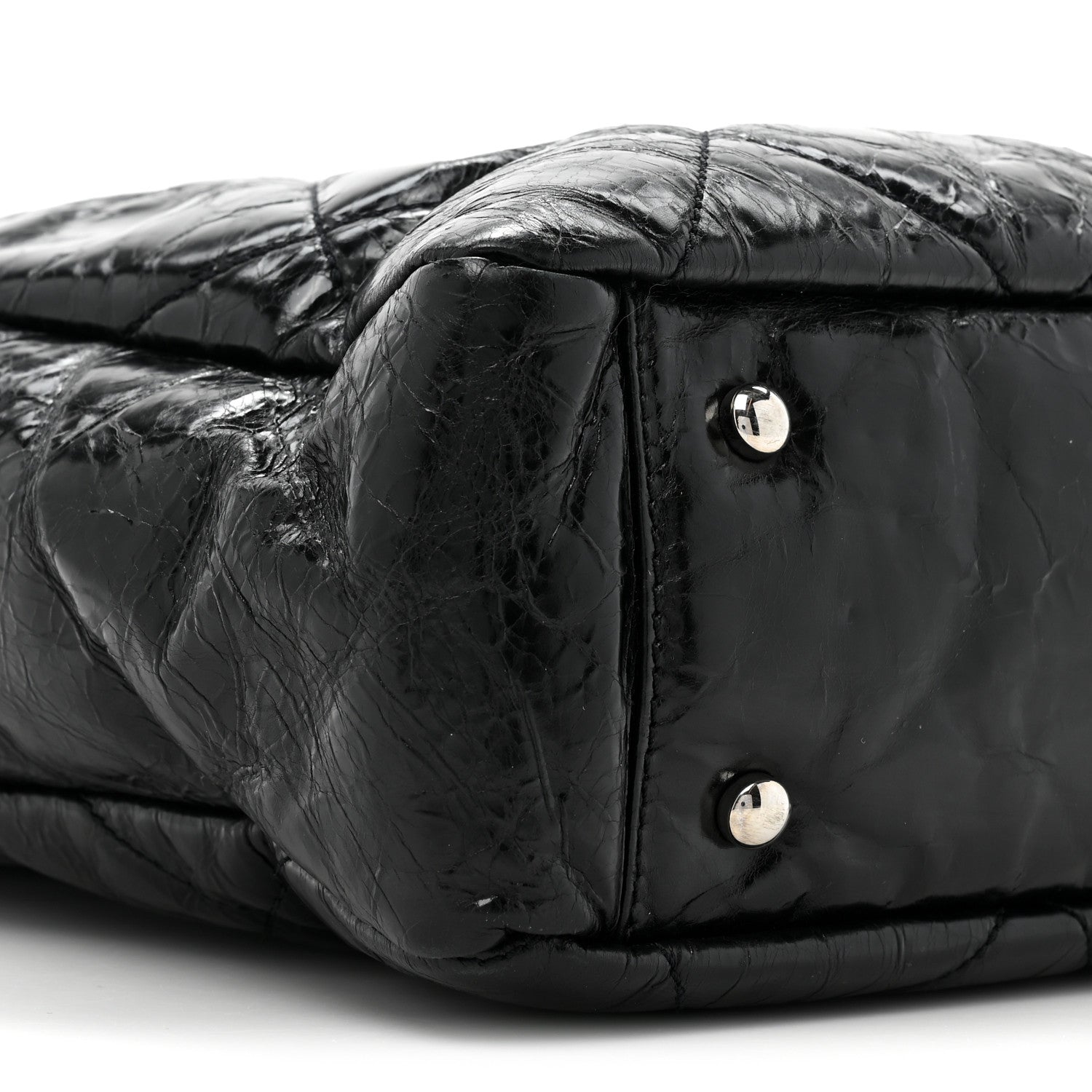 Chanel Glazed Calfskin Quilted Tweed Portobello Tote Black Multicolor 10 of 14