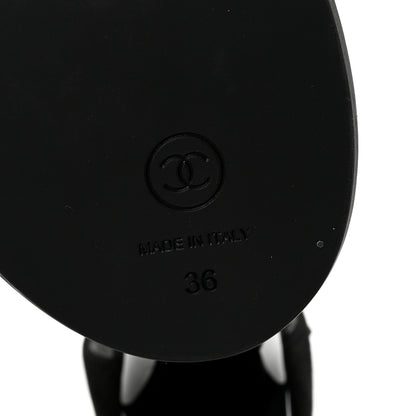 Chanel Patent Suede CC Platform Pumps 36 Black 7 of 9