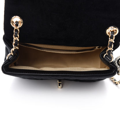 Chanel Velvet Quilted Mini Pearl Crush Flap Black 5 of 10