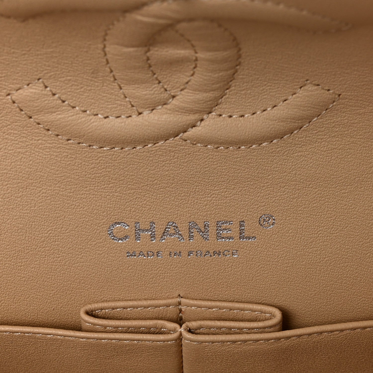 Chanel Lambskin Quilted Medium Double Flap Beige 6 of 10