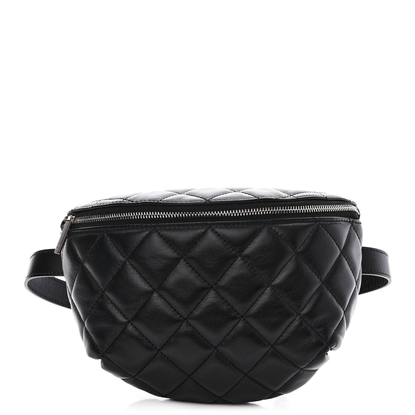 Calfskin Quilted Waist Belt Bag Black