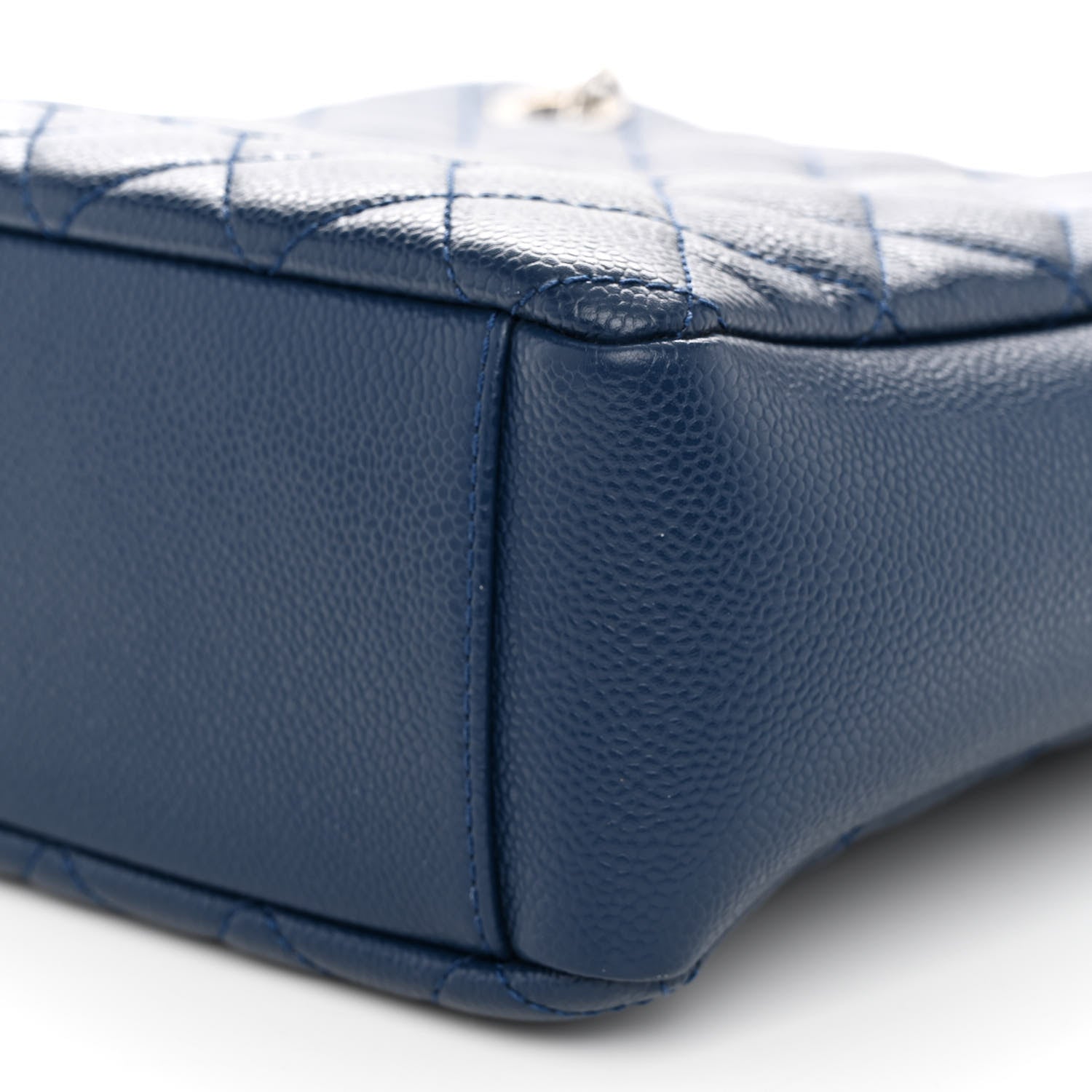 Chanel Caviar Quilted Petit Shopping Tote PST Navy Blue 10 of 13