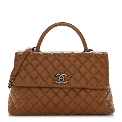 Chanel Caviar Quilted Medium Coco Handle Flap Camel 1 of 10