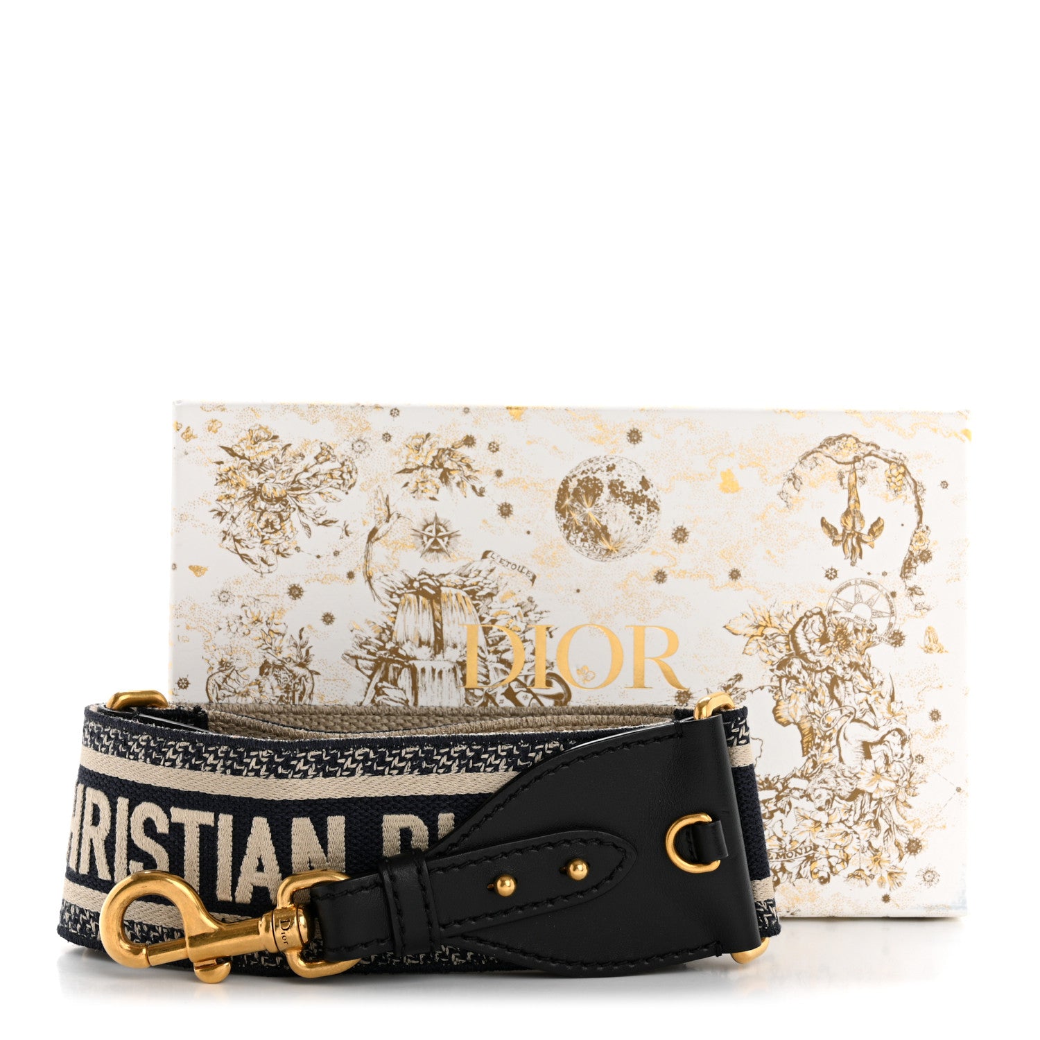 Christian Dior Canvas Embroidered Shoulder Strap Black 6 of 6