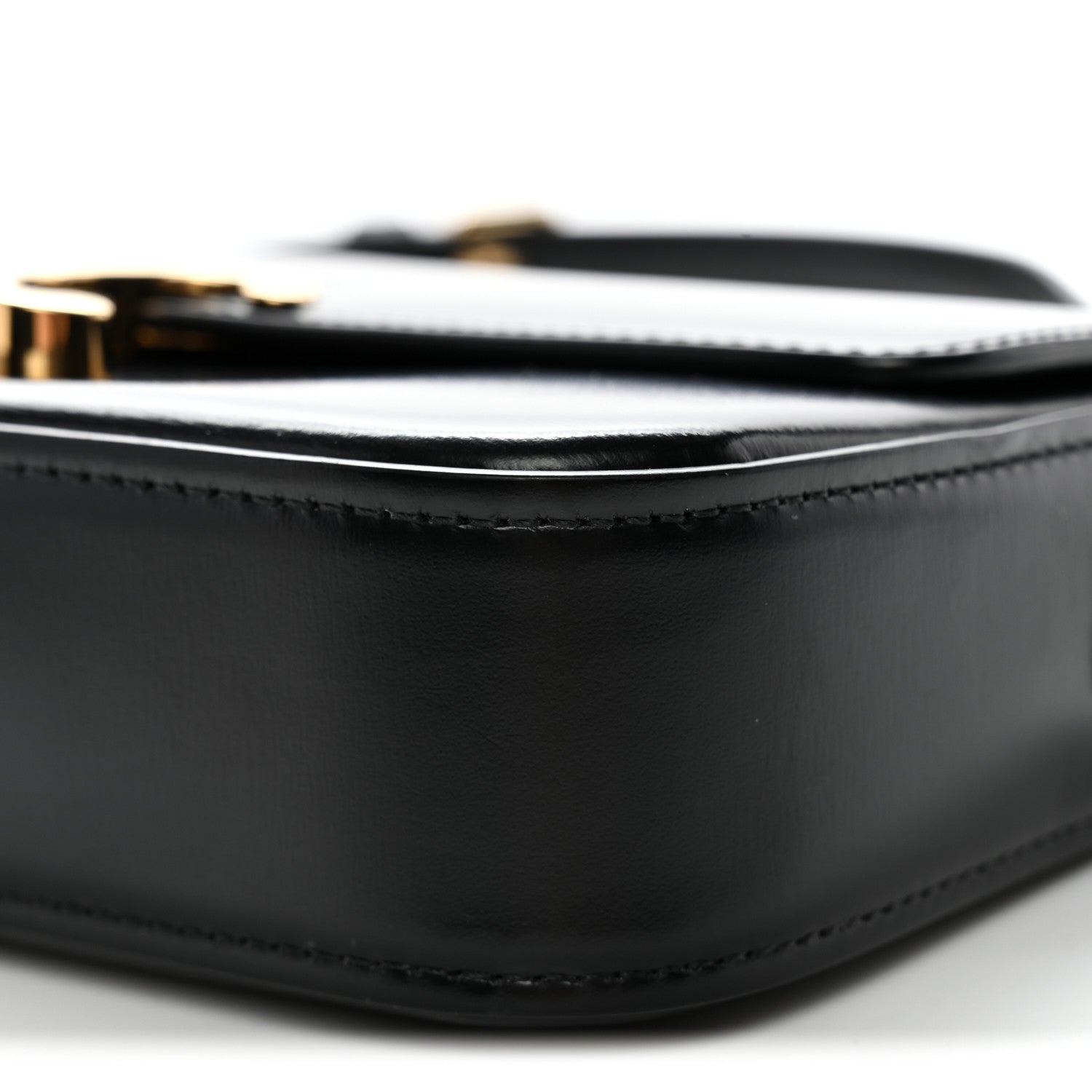 Celine Shiny Calfskin Triomphe Shoulder Bag Black 10 of 12