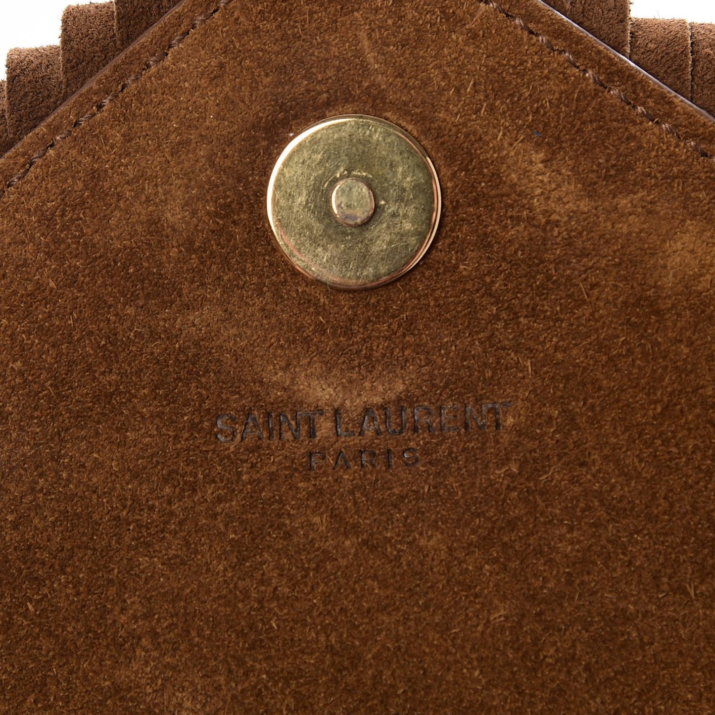 Suede Fringe Medium Monogram Satchel Light Ocre