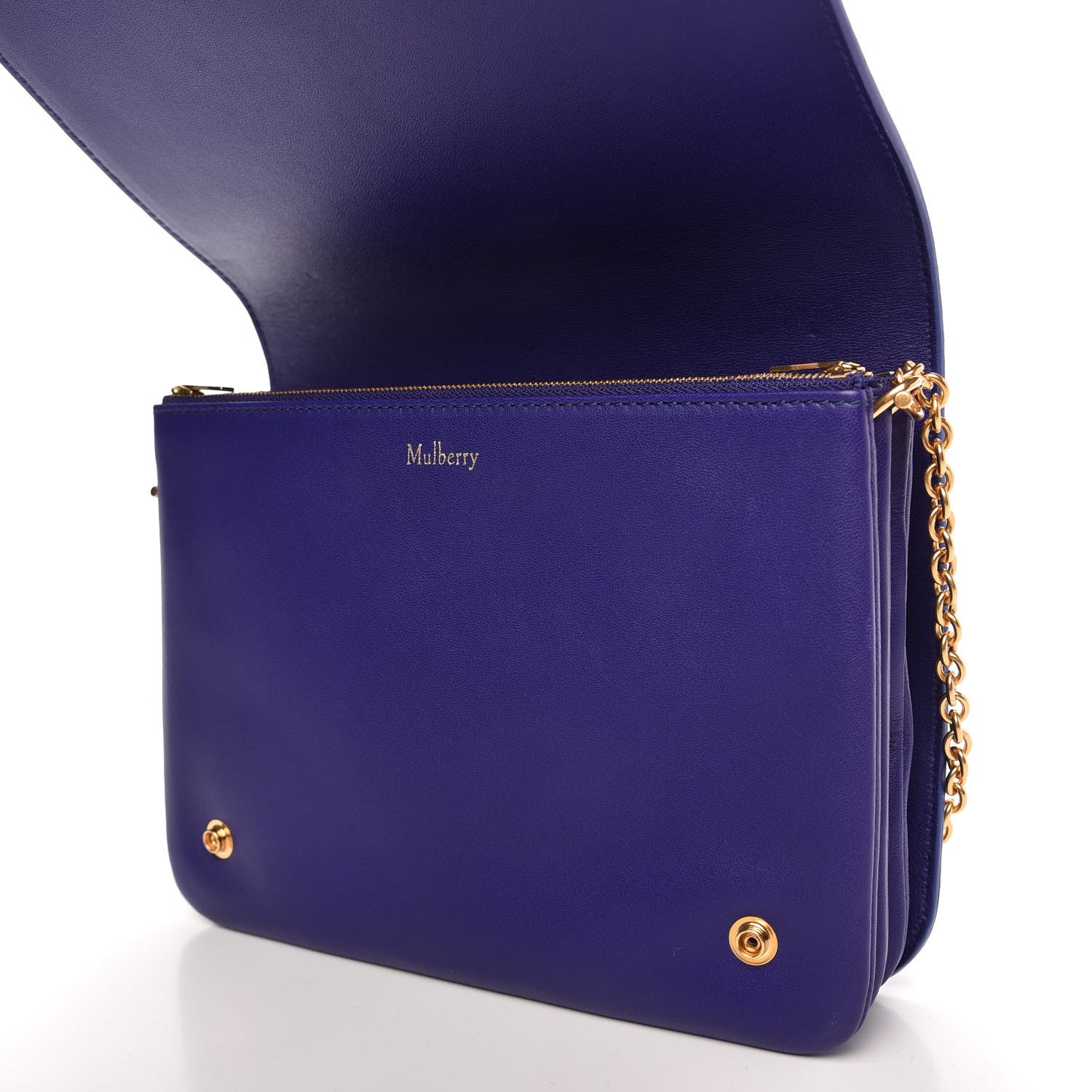 Mulberry Classic Grain Calfskin Small Clifton Flap Indigo 10 of 11