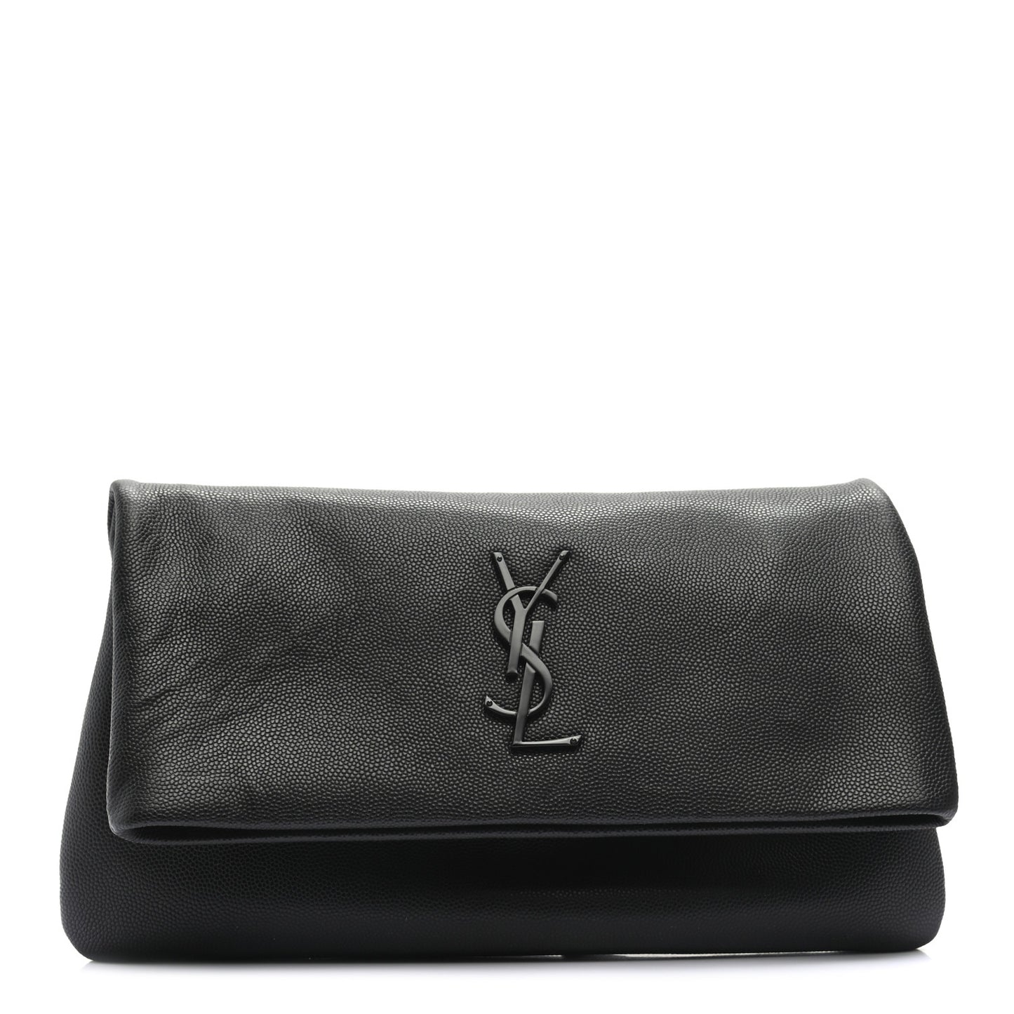 Grain De Poudre West Hollywood Monogram Fold Over Clutch Black