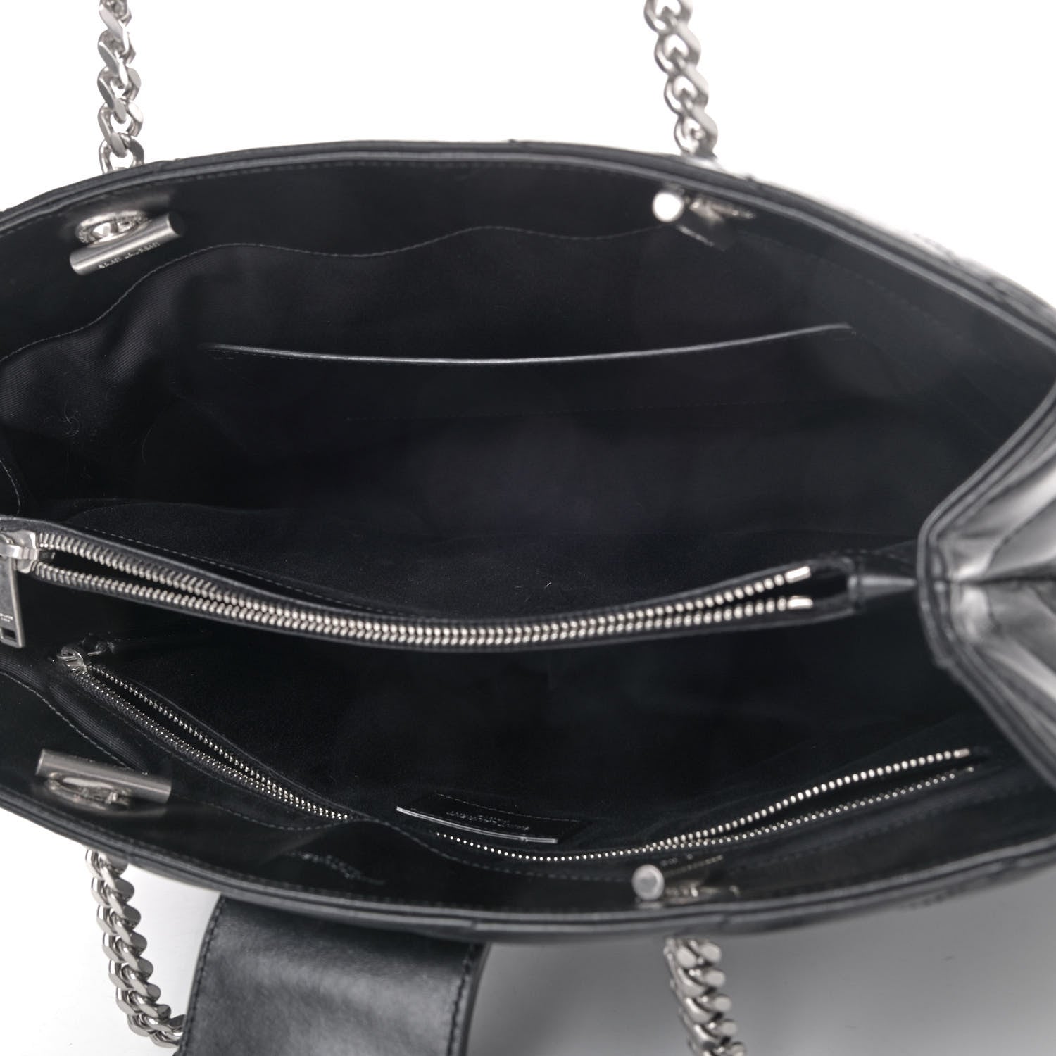 Saint Laurent Calfskin Y Quilted Monogram Large Loulou Shopper Black 4 of 4