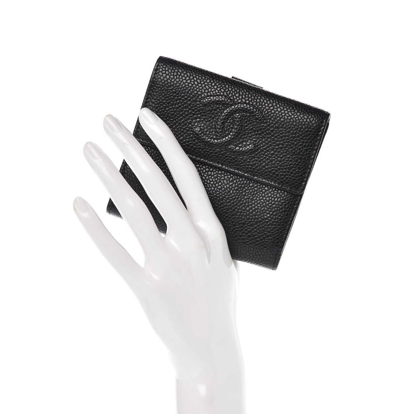 Caviar Timeless CC Compact French Wallet Black