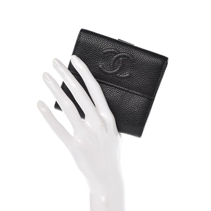 Chanel Caviar Timeless CC Compact French Wallet Black 2 of 8