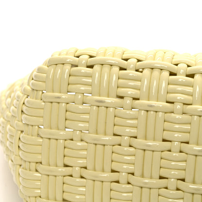Balenciaga Varnished Faux Calfskin Braided XS Bistro Basket Pale Yellow 11 of 11