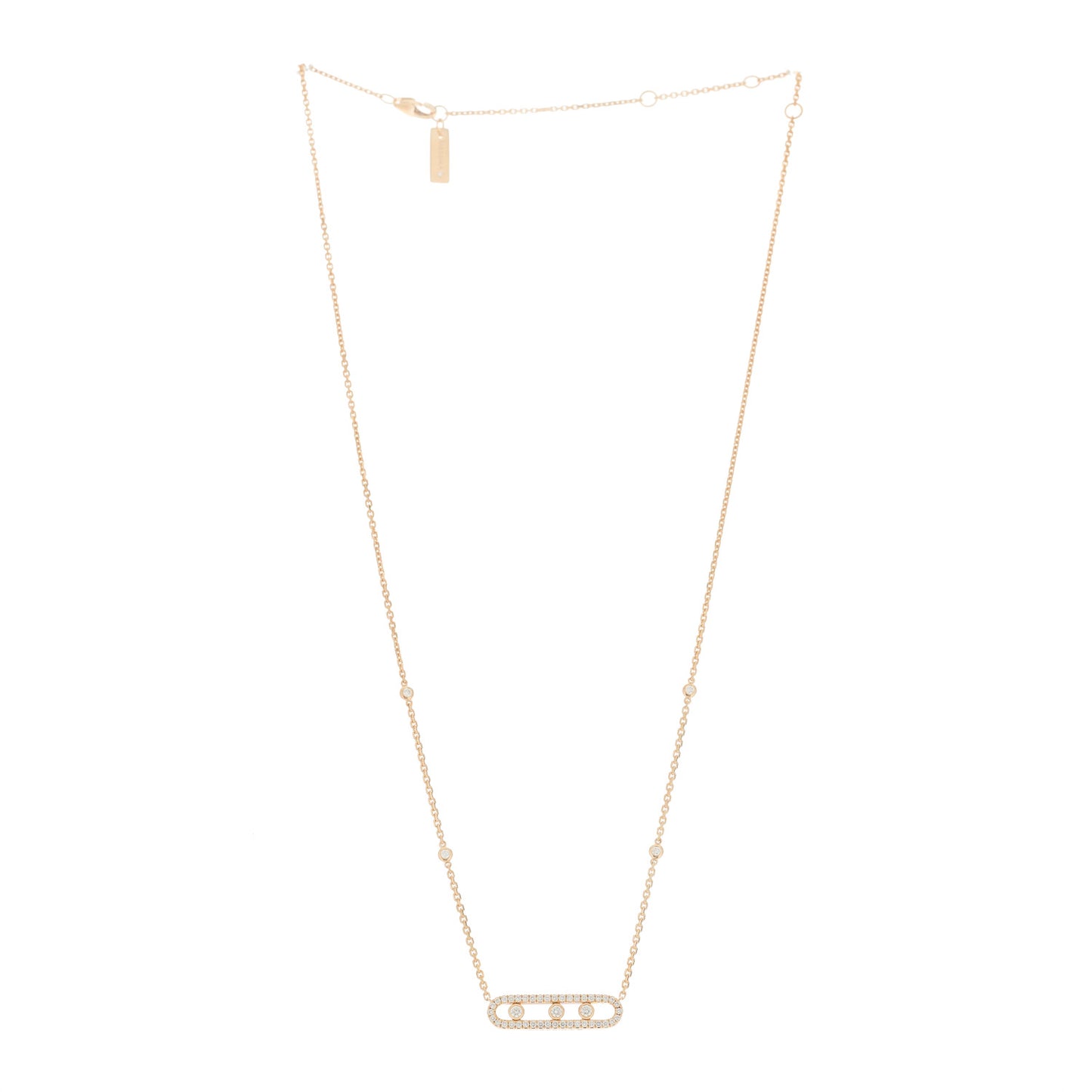 18K Rose Gold Diamond Baby Move Classic Pave Necklace