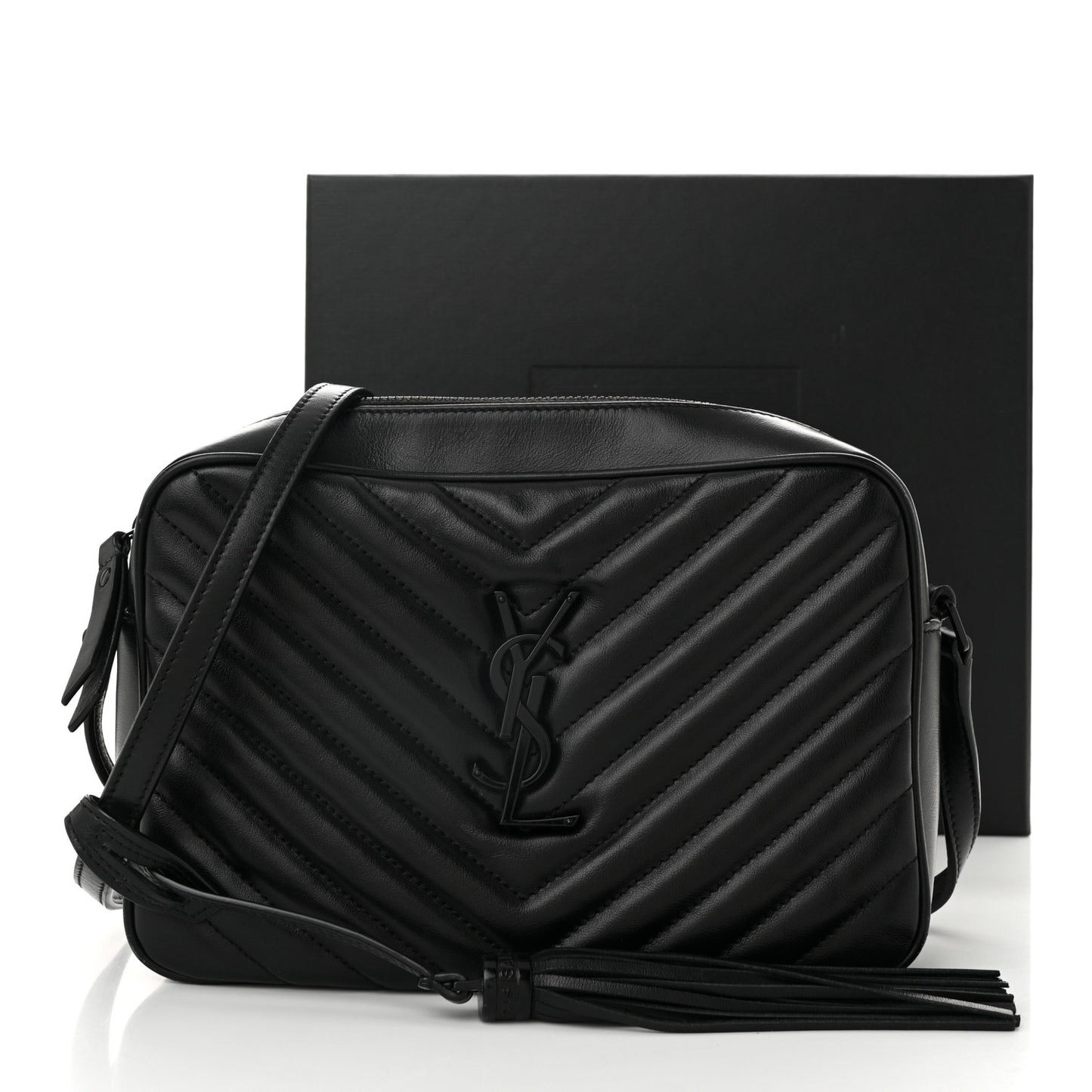 Calfskin Matelasse Monogram Monochrome Lou Camera Bag Black