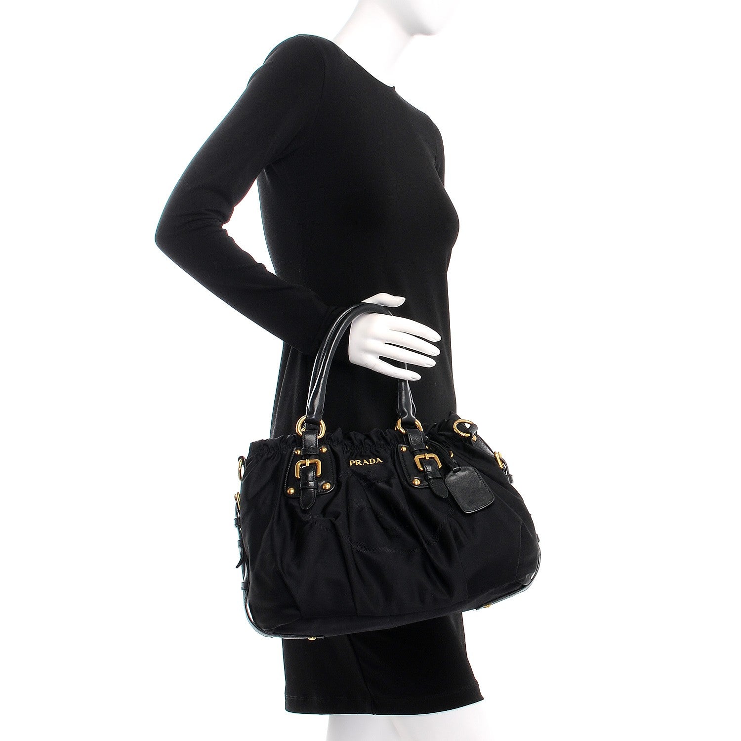 Prada Tessuto Nylon Jacquard Logo Tote Nero Black 231909