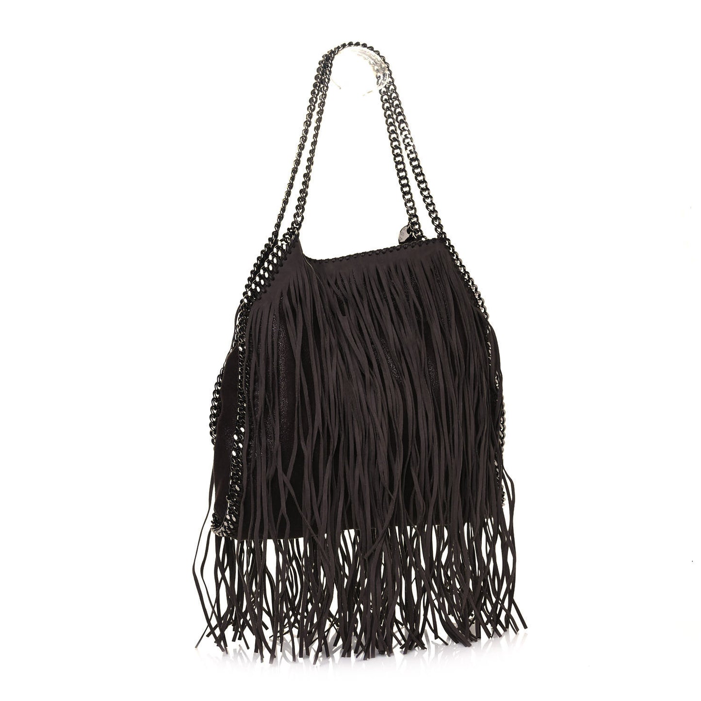 Shaggy Deer Fringe Falabella Tote Brown