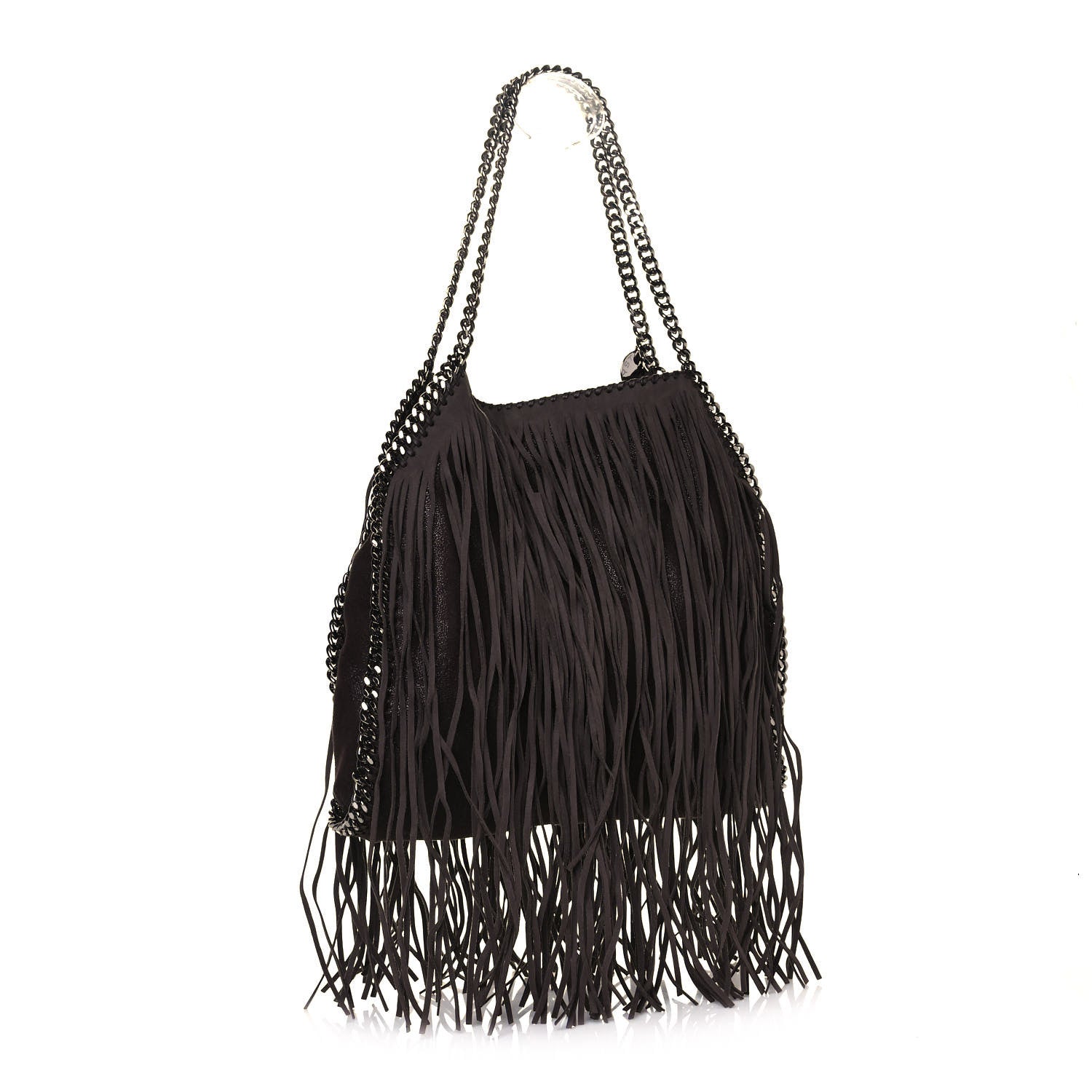 Stella McCartney Shaggy Deer Fringe Falabella Tote Brown 2 of 10