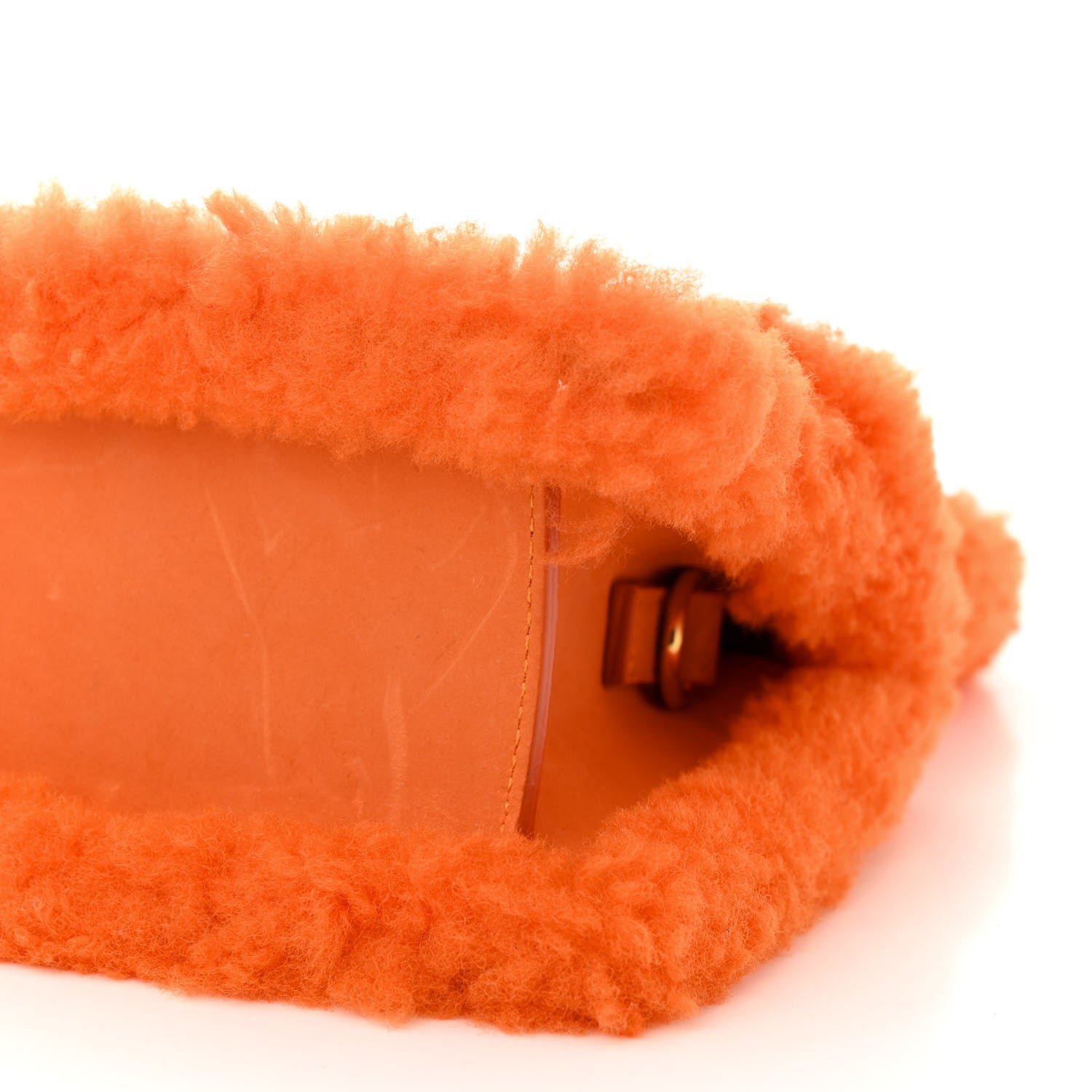 Jacquemus Calfskin Shearling Le Chiquito Moyen Orange 9 of 10