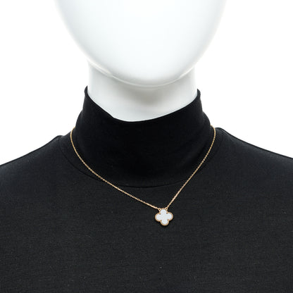 Van Cleef & Arpels 18K Yellow Gold Black Onyx Vintage Alhambra Pendant Necklace 2 of 5