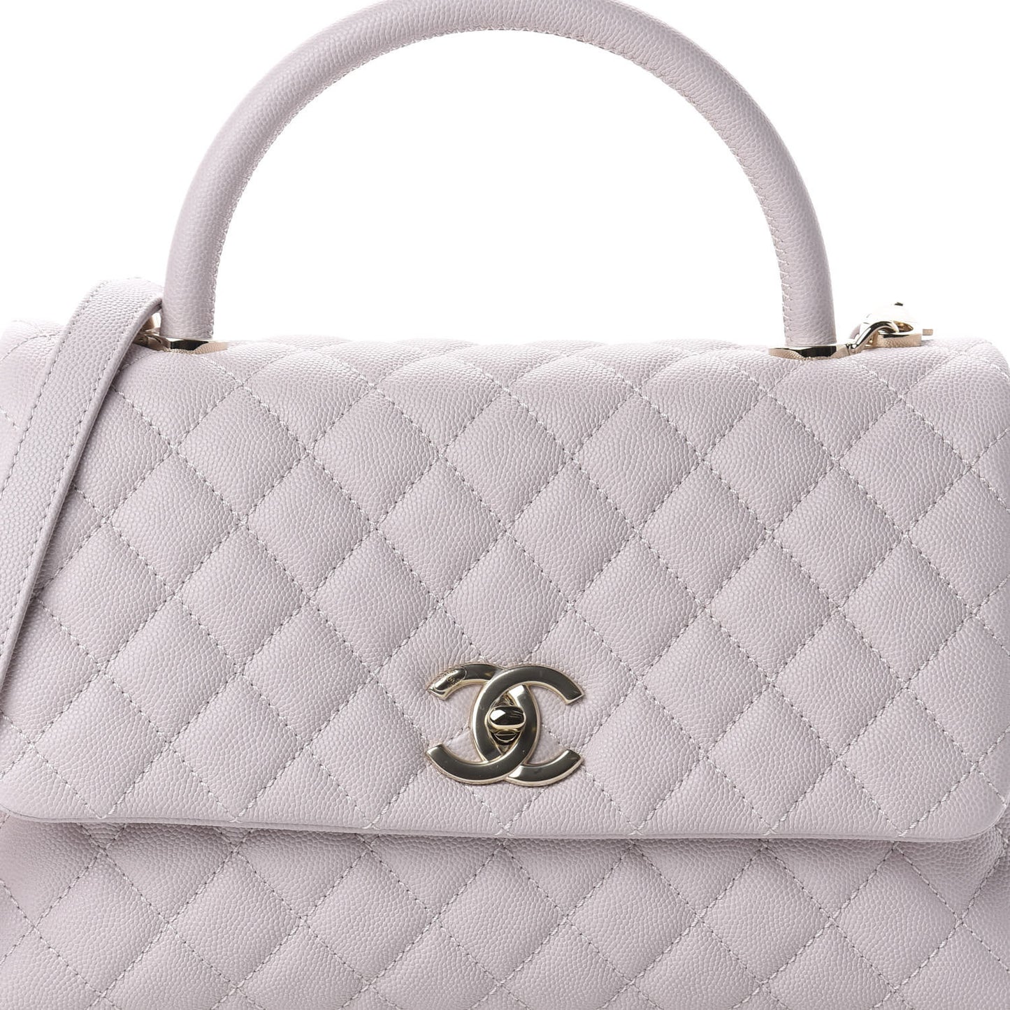 Caviar Quilted Small Coco Handle Flap Lilas Lilac