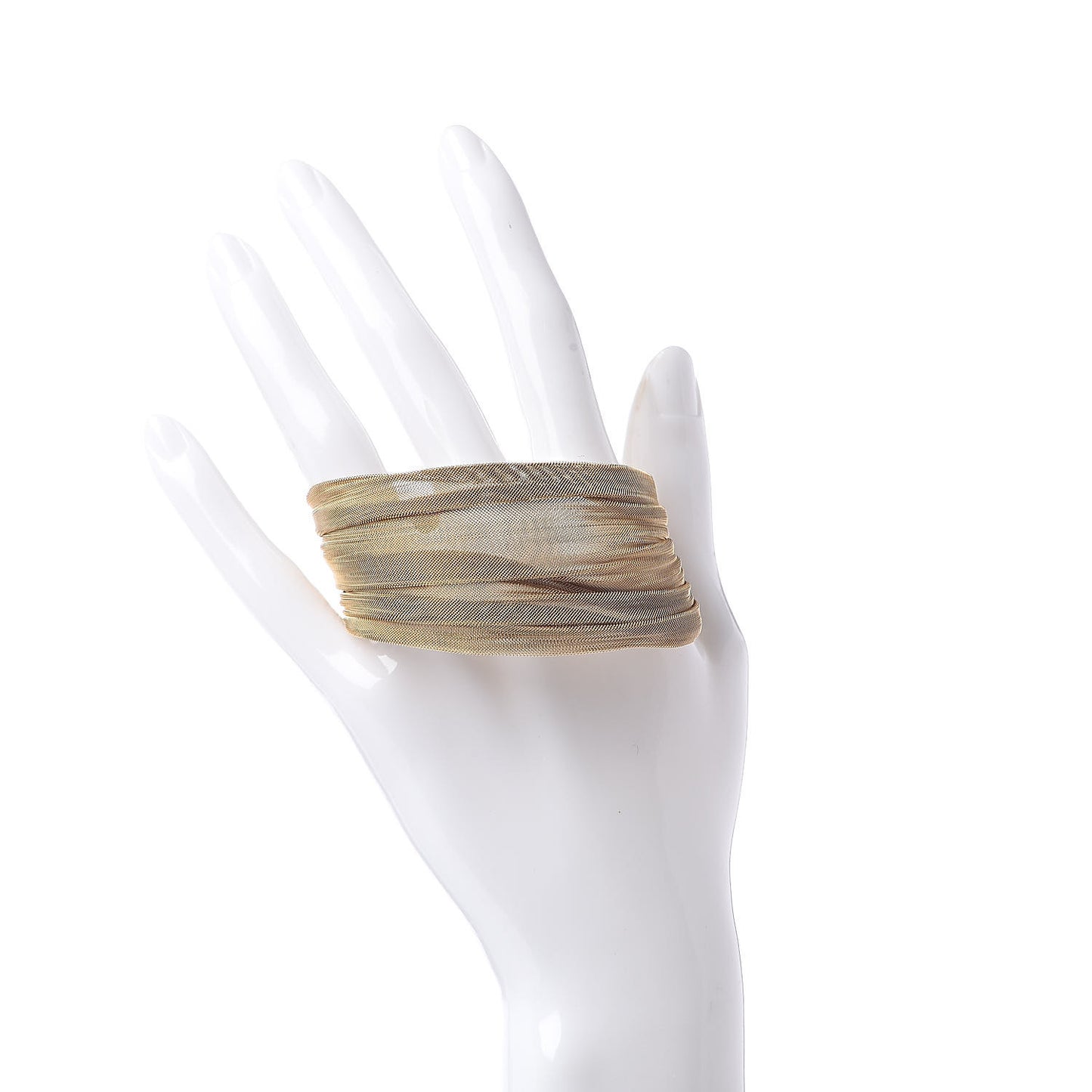 18K Yellow Gold Platinum Diamond Mesh Bracelet