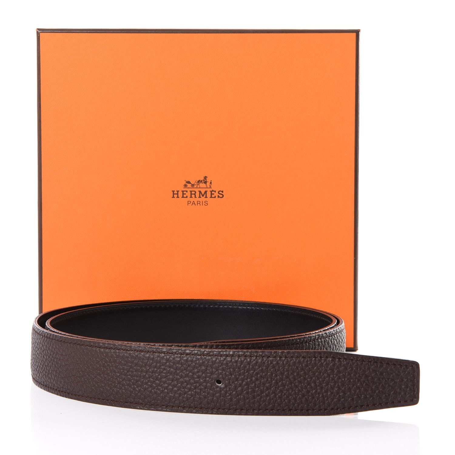Hermes Swift Togo 32mm Belt Strap 95 Black Chocolate 2 of 6