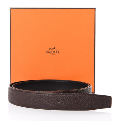 Hermes Swift Togo 32mm Belt Strap 95 Black Chocolate 2 of 6