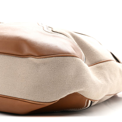 Bottega Veneta Canvas Calfskin Trimmed Tote Beige Brown 10 of 10