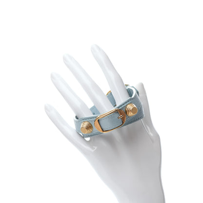Balenciaga Agneau Giant 12 Gold Hardware Double Tour Bracelet M Bleu Dragee 2 of 5