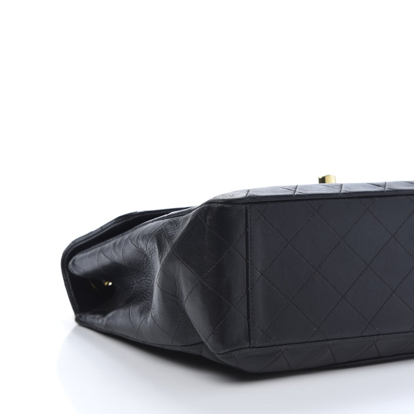 Lambskin Quilted XL Jumbo Single Flap Black