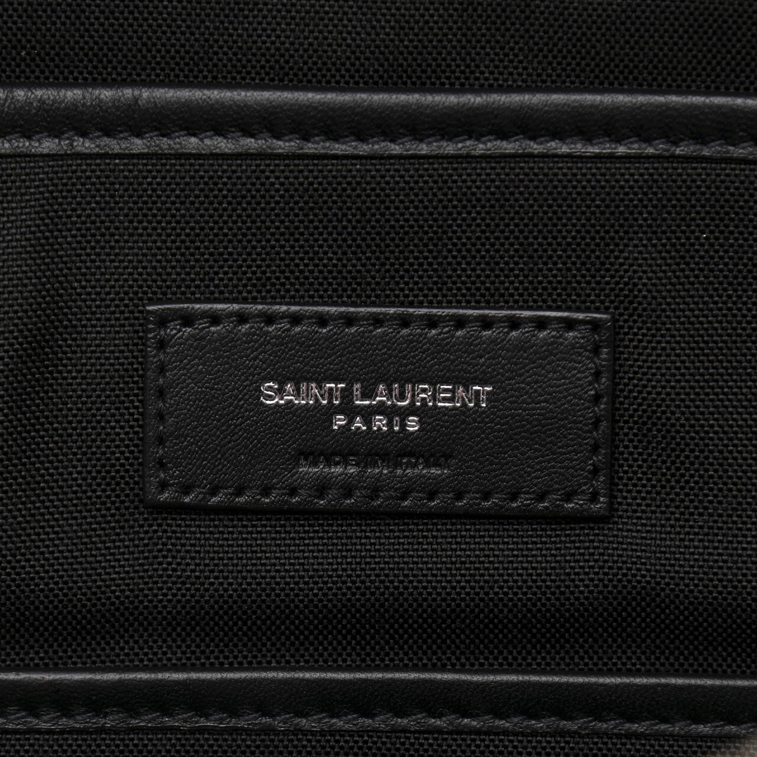 Saint Laurent Calfskin Checked Print Nuxx Backpack Black White 6 of 11