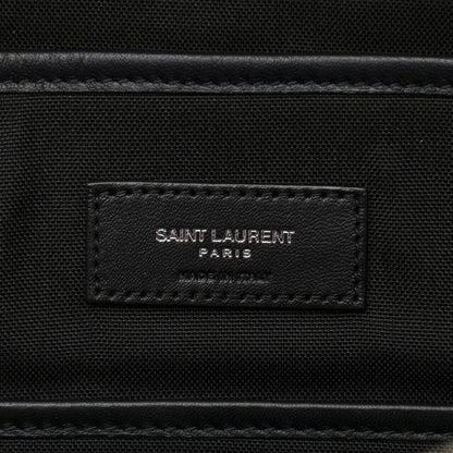 Saint Laurent Calfskin Checked Print Nuxx Backpack Black White 6 of 11