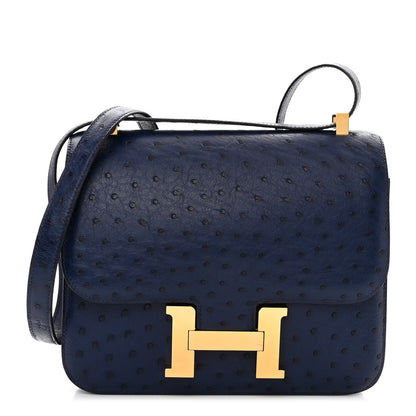 Hermes Ostrich Constance 24 Bleu De Malte 1 of 12