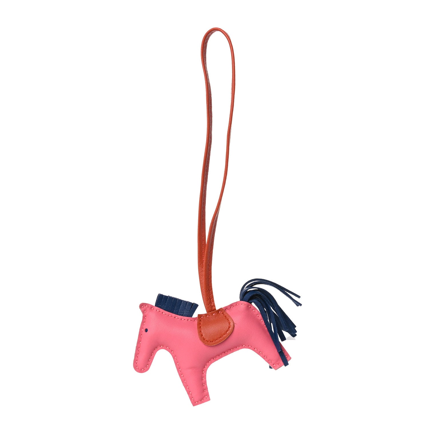 Hermes Milo Lambskin Grigri Rodeo Bag Charm PM Rose Azalee Cornaline Bleu De Malte 1 of 4