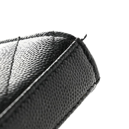 Saint Laurent Grain De Poudre Matelasse Chevron Monogram Chain Wallet Black 10 of 10