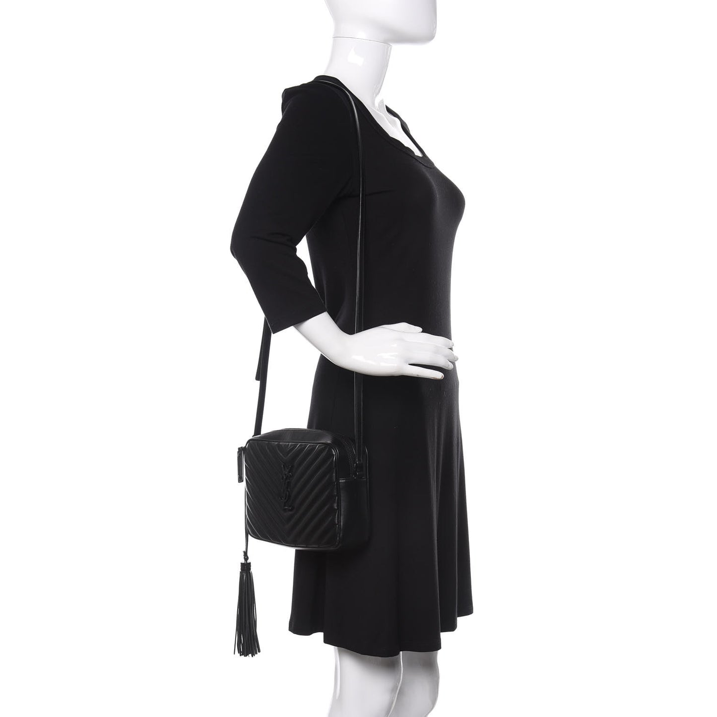 Calfskin Matelasse Monogram Lou Camera Bag Black