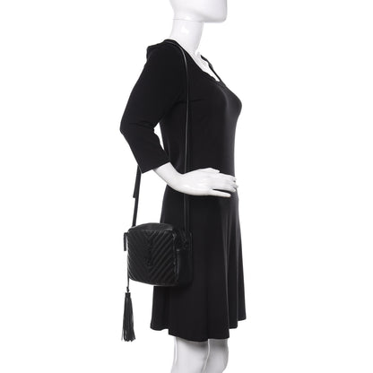 Saint Laurent Calfskin Matelasse Monogram Lou Camera Bag Black 2 of 9