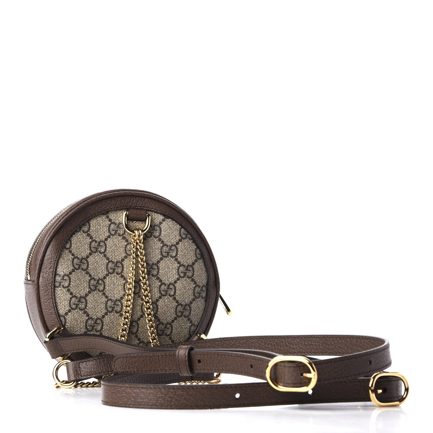Gucci GG Supreme Monogram Web Mini Ophidia Round Backpack Brown 2 of 10