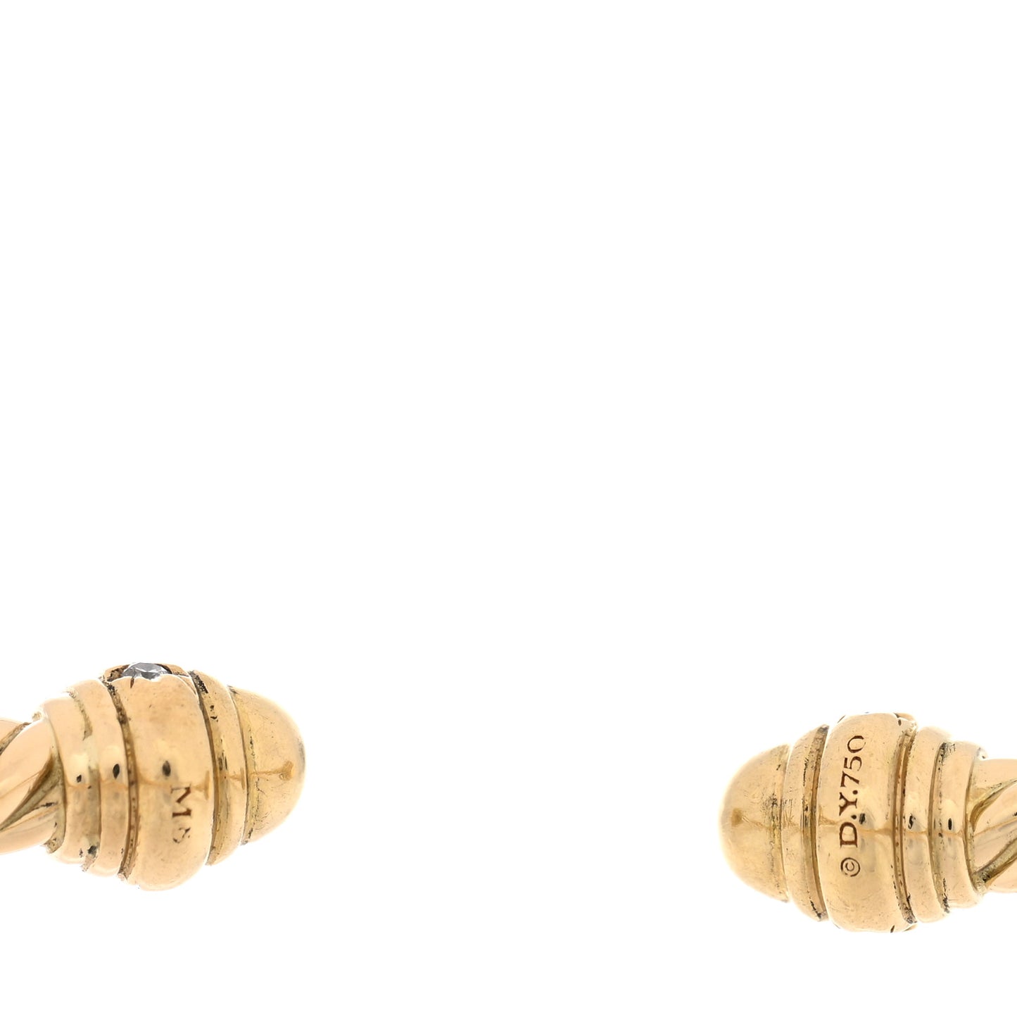 18K Yellow Gold Diamond 3mm Cablespira Bracelet