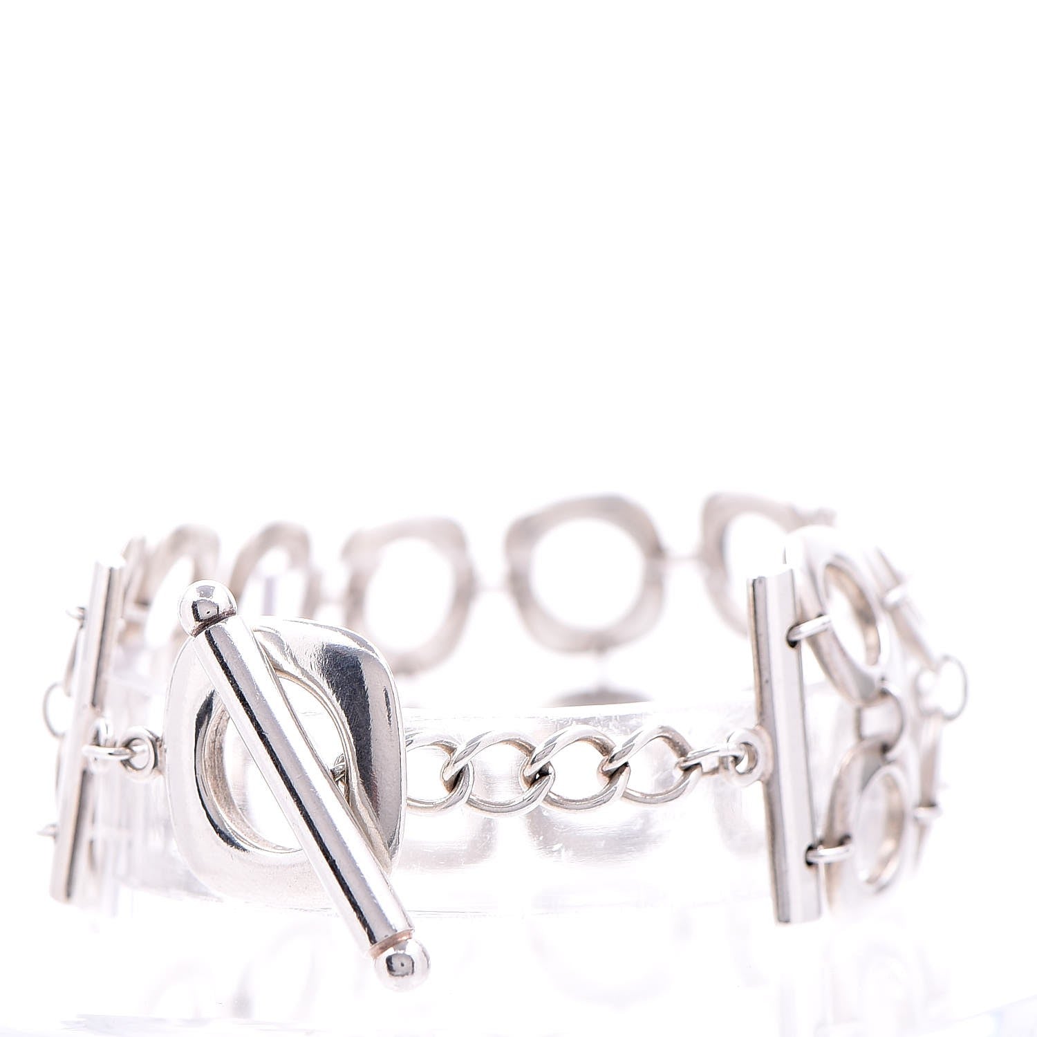 Tiffany Sterling Silver Double Cushion Square Link Toggle Bracelet 3 of 5