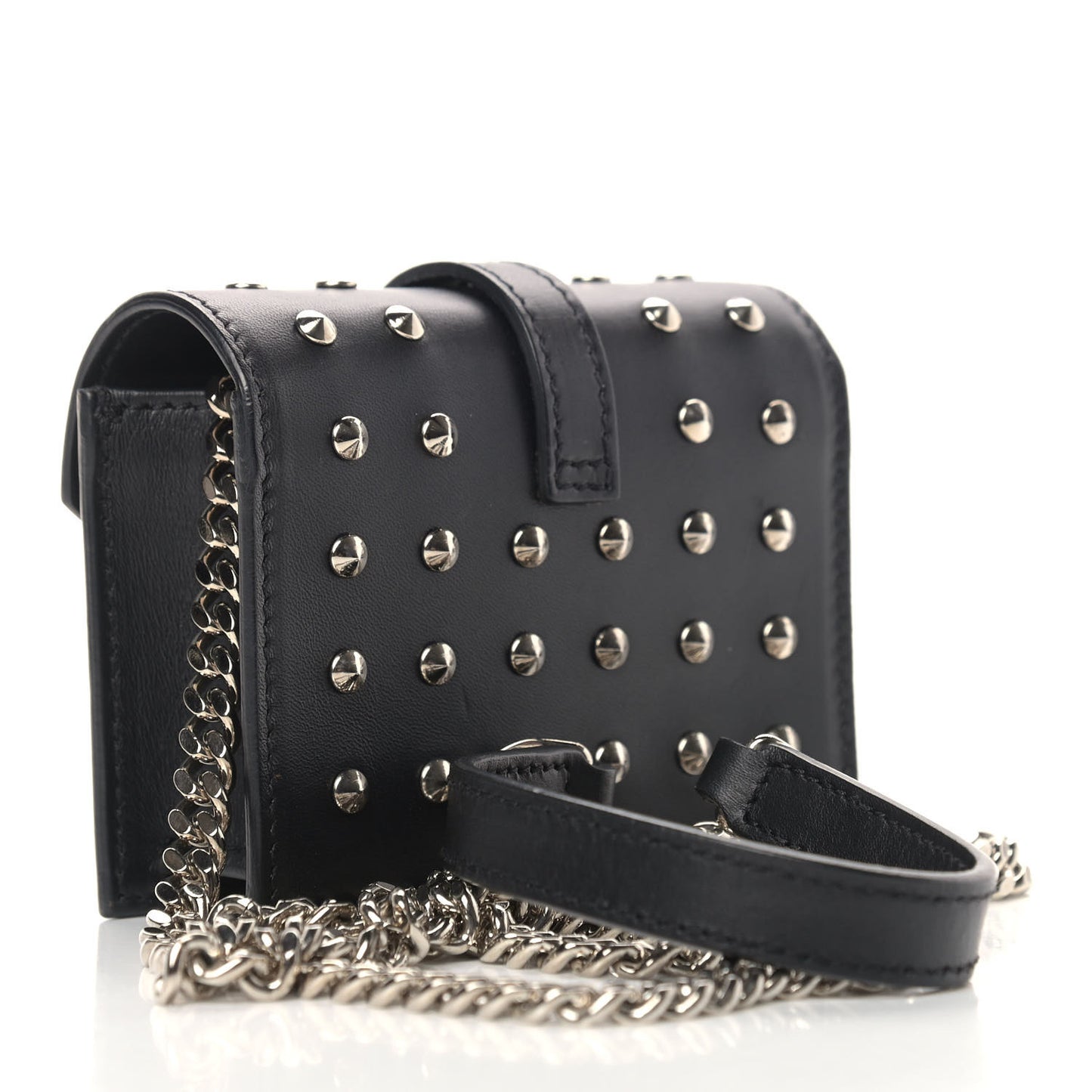 Calfskin Monogram Studded Mini Candy Crossbody Black