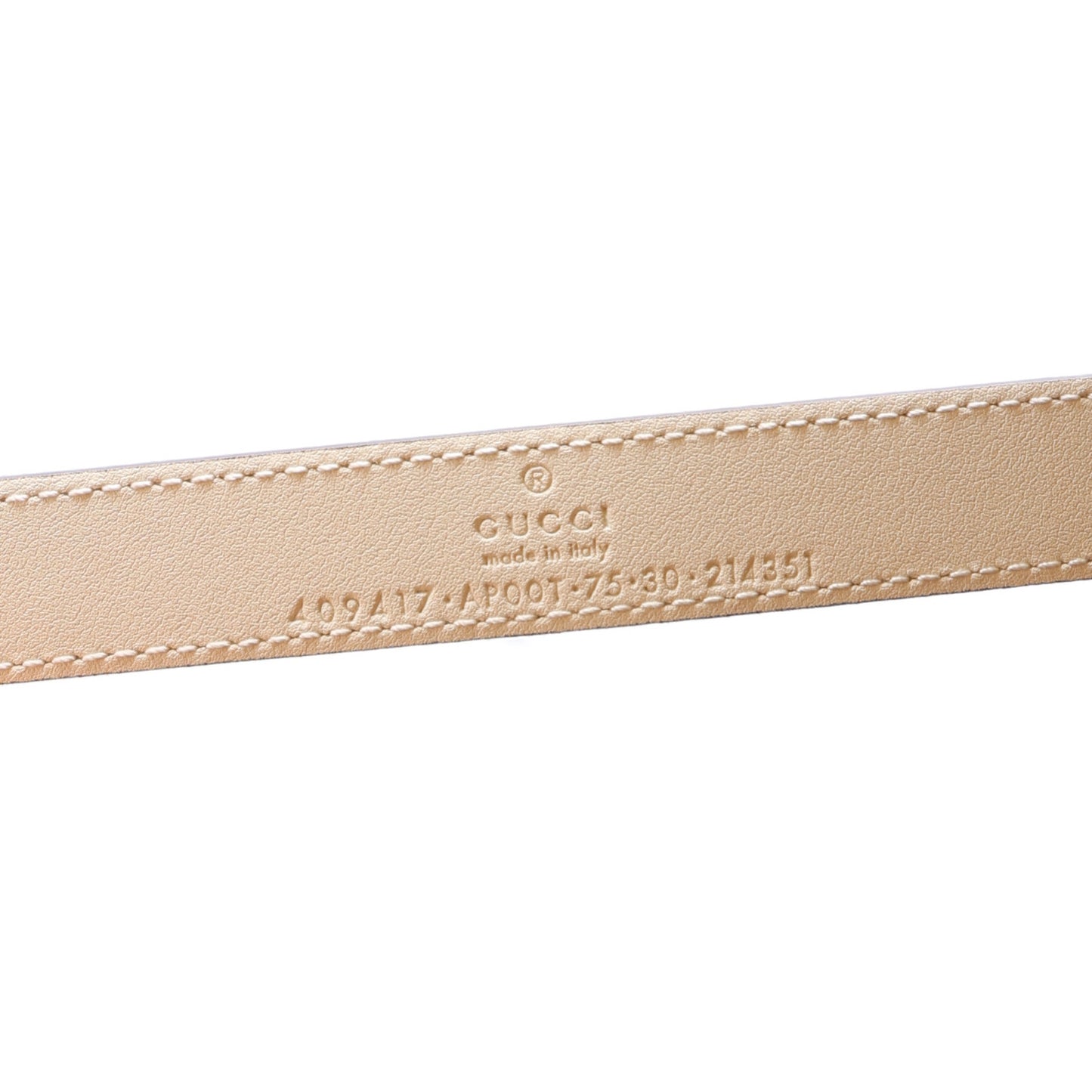 Calfskin Double G 20mm Belt 75 30 Mystic White