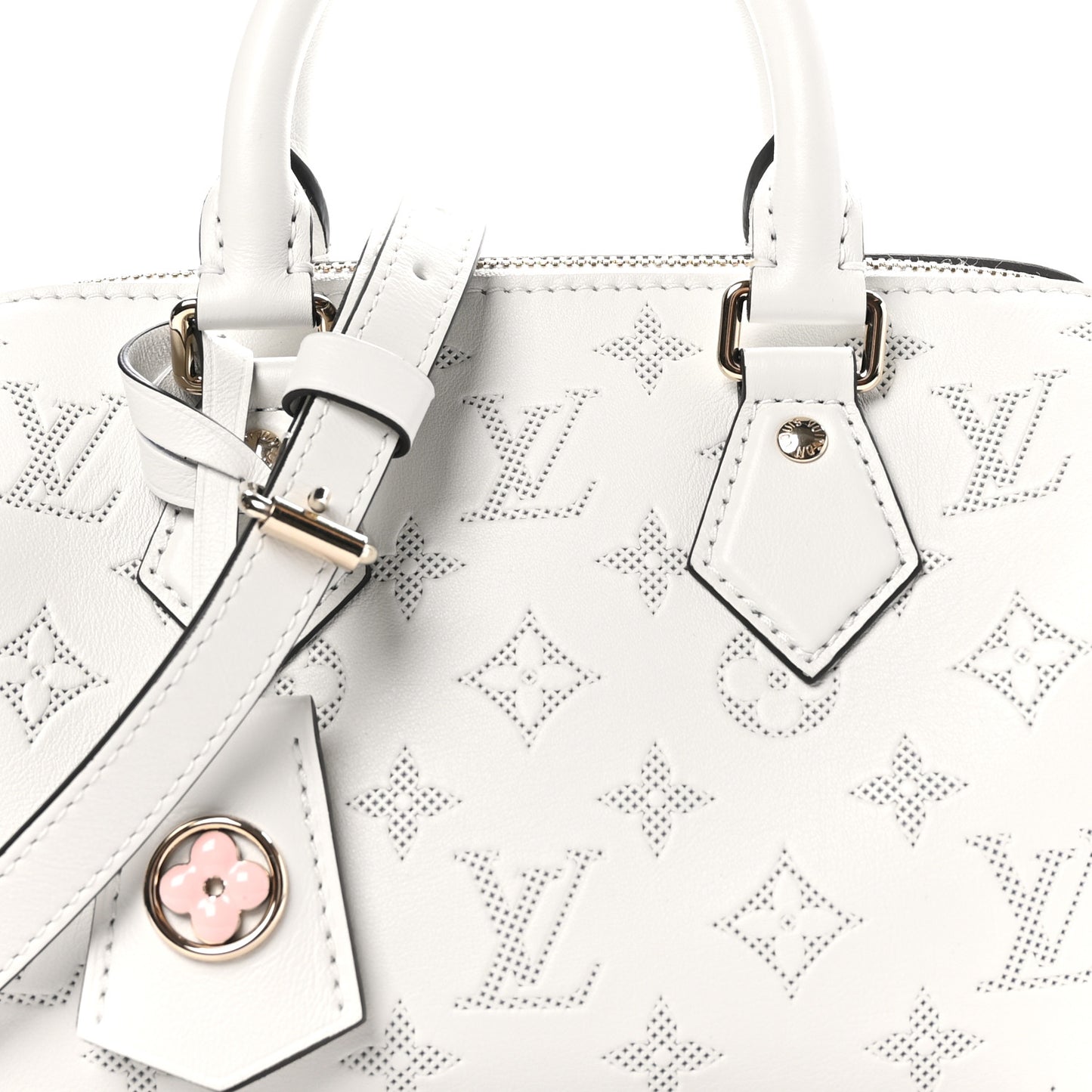 Monogram Embossed Calfskin Speedy Bandouliere 20 White Blanc