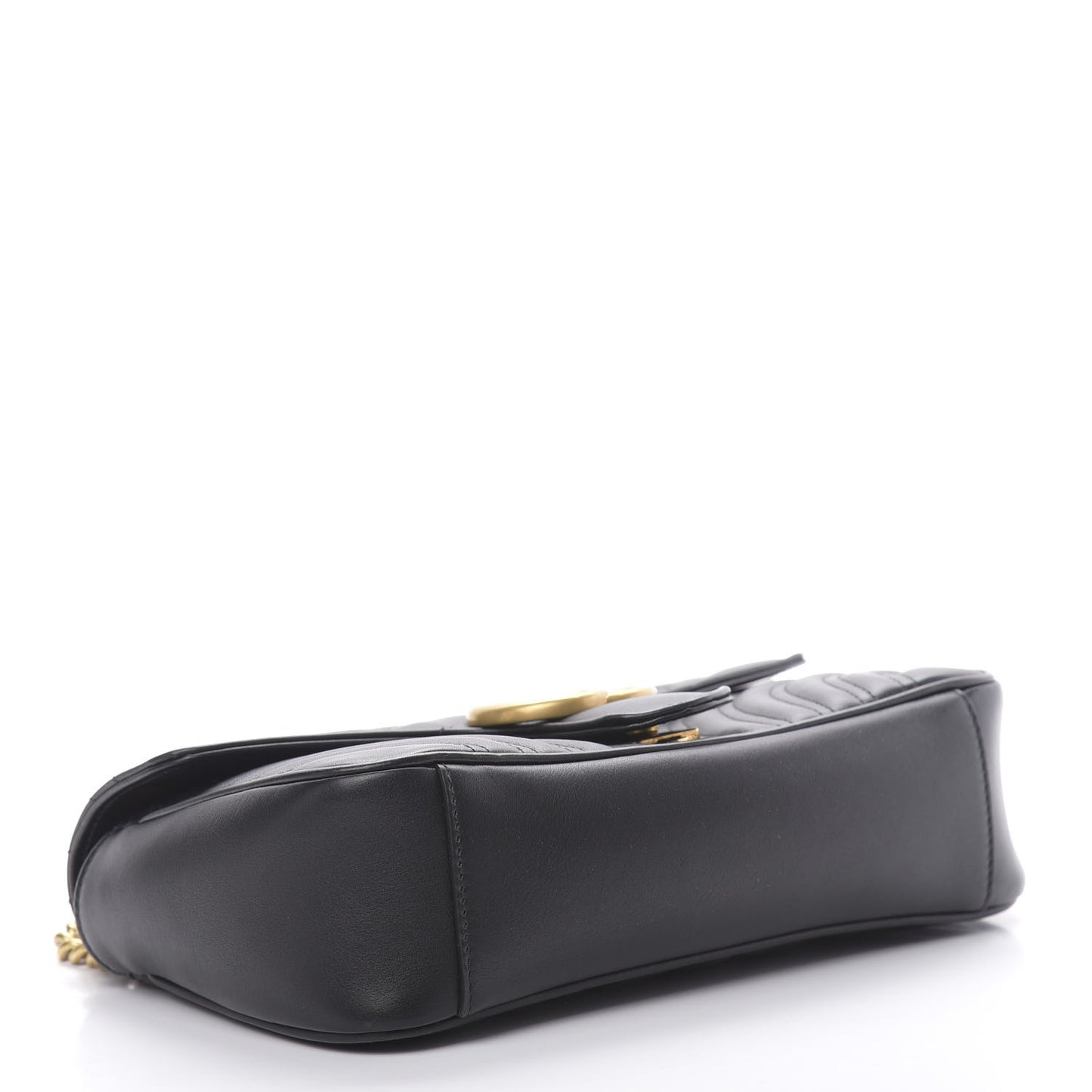 Calfskin Matelasse Small GG Marmont Shoulder Bag Black