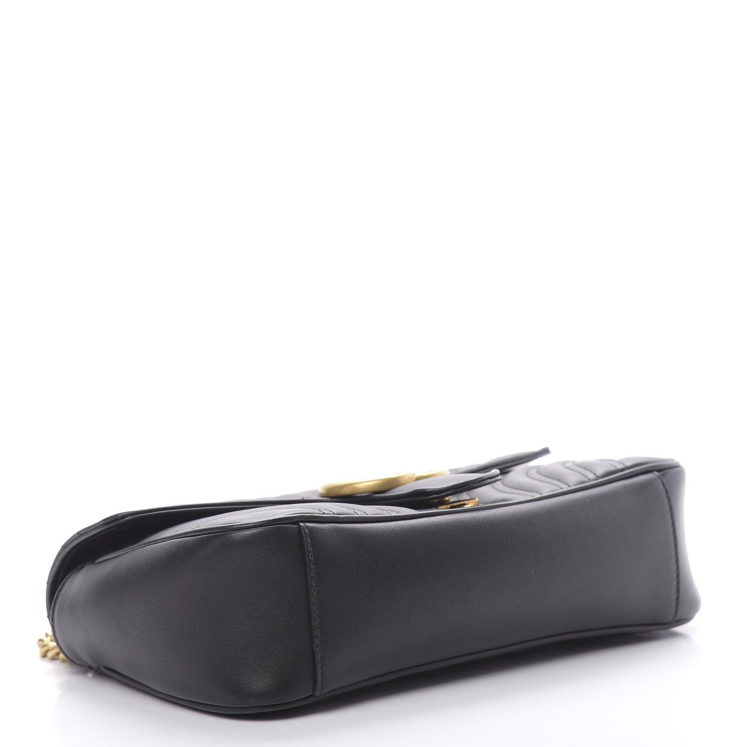 Gucci Calfskin Matelasse Small GG Marmont Shoulder Bag Black 4 of 10