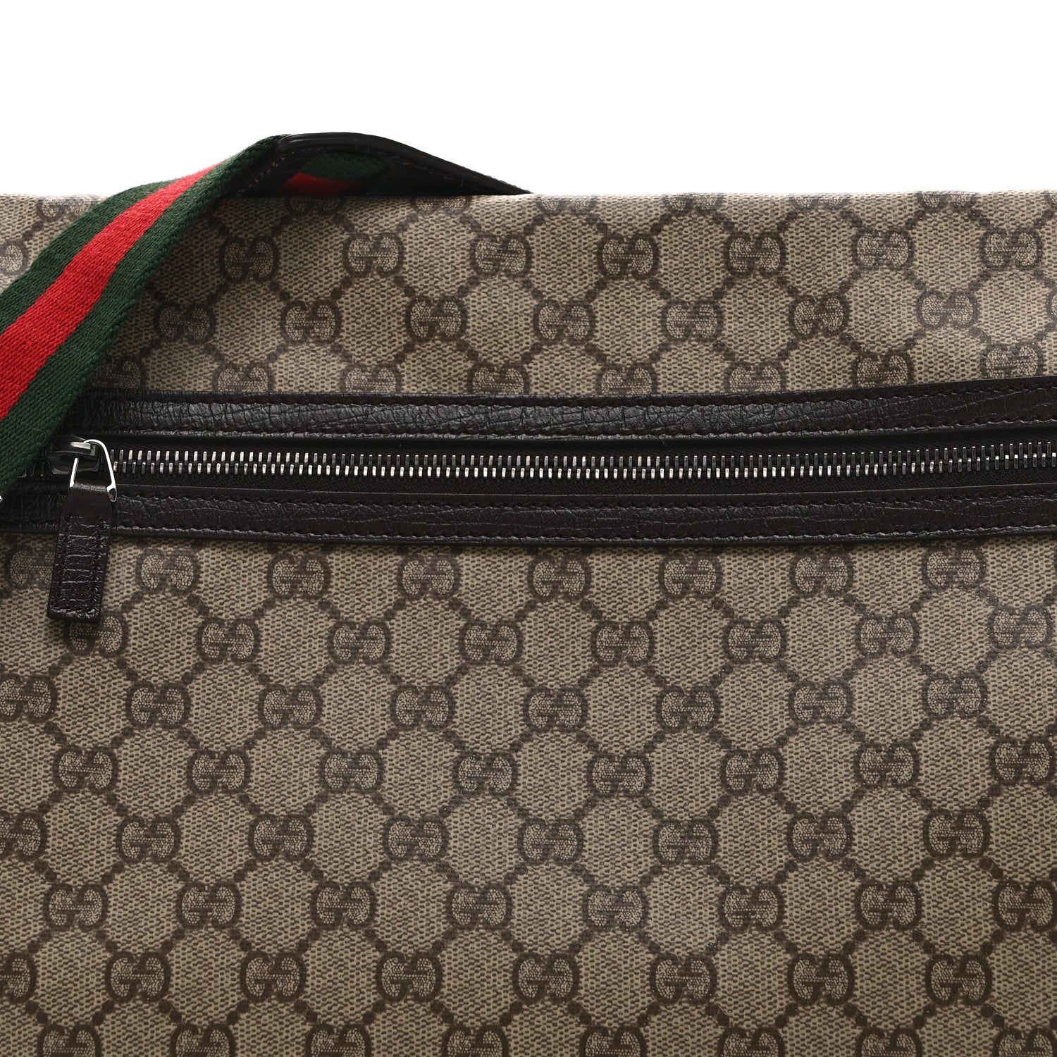 Gucci GG Plus Monogram Web Large Flap Messenger Bag Beige Dark Brown 8 of 10
